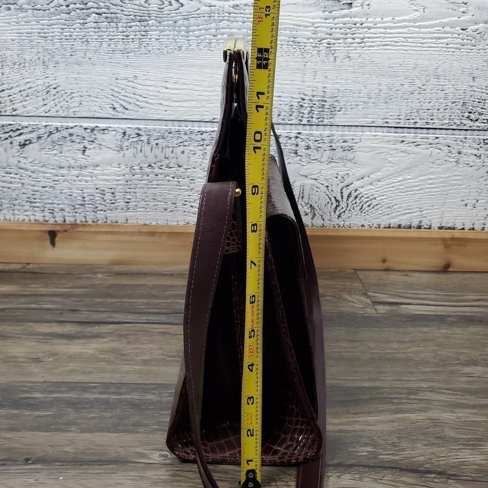 Italian Women Purse Ligator Piero Agustis Leather Tote Shoulder Bag 12" Tall - Picture 11 of 12